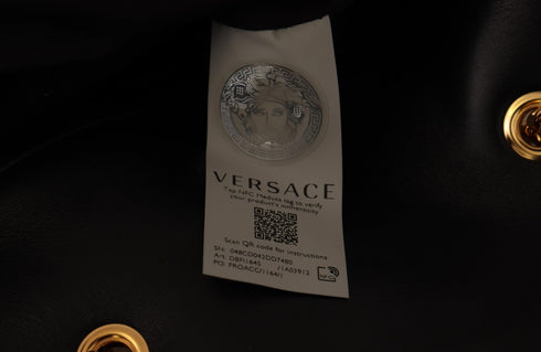 Versace Black Nappa Leather Medusa Shoulder Bag